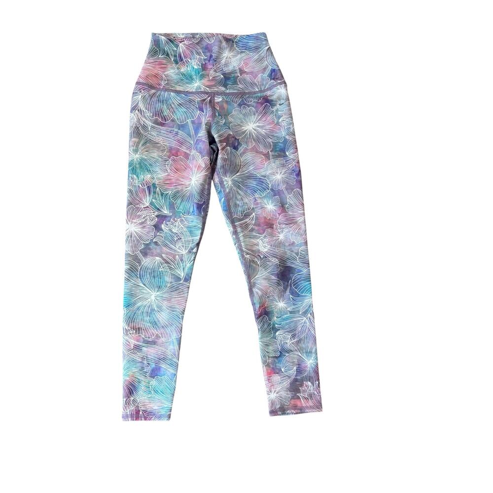 Evolution And Creation Floral Colorful Leggings Women’s S Workout Athletic Yoga